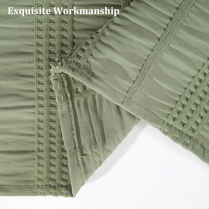 Siiluminisoy Sage Green Shower Curtain Farmhouse Shower Curtain for Bathroom Rustic Striped Fabric Shower Curtains 72 x 84