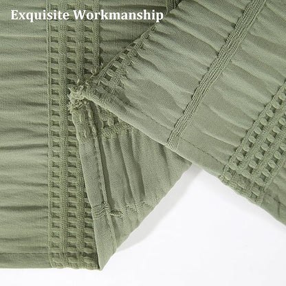 Siiluminisoy Sage Green Shower Curtain Farmhouse Shower Curtain for Bathroom Rustic Striped Fabric Shower Curtains 72 x 84