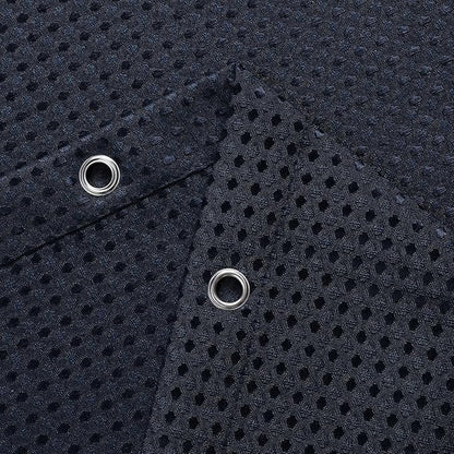 meioro Navy Blue Shower Curtain, Waffle Weave 256GSM Heavy Duty Textured Fabric Shower Curtains for Bathroom Hotel Spa, Luxury Weighted Polyester Cloth Bath Curtain Set with 12 Hooks, 72Wx78H