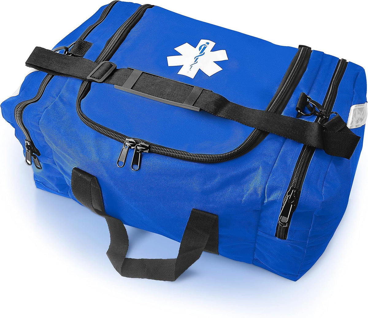 ASA TECHMED Large EMT First Responder Trauma Medical Bag Empty for Home 21x12x9 Inches, Office, School, EMTs, Paramedics, First Responders, Blue