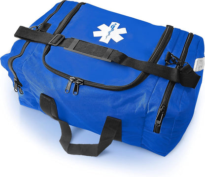 ASA TECHMED Large EMT First Responder Trauma Medical Bag Empty for Home 21x12x9 Inches, Office, School, EMTs, Paramedics, First Responders, Blue