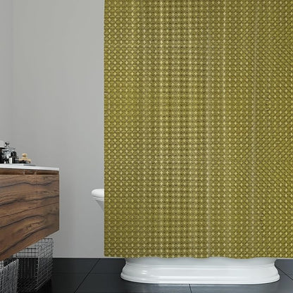 ggaimwf 72x72 Inch Solid Color Shower Curtain for Bathroom Waffle Bath Water Resistant Fabric Curtains Olive Modern Thick Shower Stall Curtain with Metal Hooks