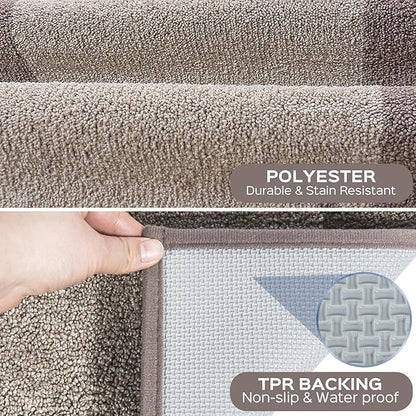 DOMUSTEX Machine Washable Kitchen Rug 24" x 36", Non Slip Kitchen Mat for Floor, Absorbent Entrance Throw Rug for Bedroom, Hallway, Bathroom, Door