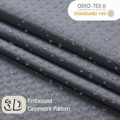 Ebesto Grey Long Shower Curtain 84 Inch Length 1 Piece, Embossed Textured Soft Fabric Bathroom Shower Curtain, Water Repellent Machine Washable Cloth Hotel Spa Bath Decor, 72Wx84L Inches