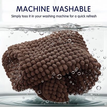 SUBRTEX Bathroom Rugs, 24" x 60" Chenille Bath Rug Soft Short Plush Bath Mat Soft Shower Mat Water Absorbent Shower Mat Quick Dry Machine Washable, Chocolate