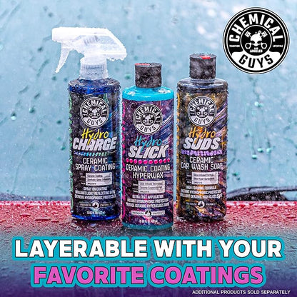 Chemical Guys HOL229 Ultimate Ceramic Coating Kit - HydroSlick HyperWax SiO2 Gel (16 fl oz) for Long-Lasting Shine & Protection, with 2 Premium Microfiber Applicators & 3 Workhorse Towels, (6 Items)