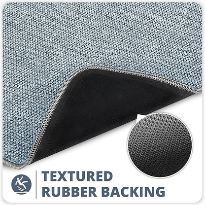 Bosap Bath Mat,Ultra Thin Bathroom Rugs,Rubber Bath Mats for Bathroom,No Slip Bath Rugs,Quick Dry,Machine Washable,Low Pile,Absorbent,Shower Outside,Sink,Home Decor Accessories.Blue,2'x3'(24x36inch)