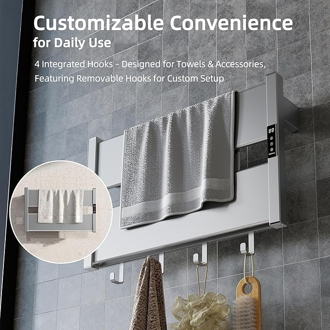 K&KALONZO Towel Warmer for Bathroom, Wall-Mounted Heated Towel Rack