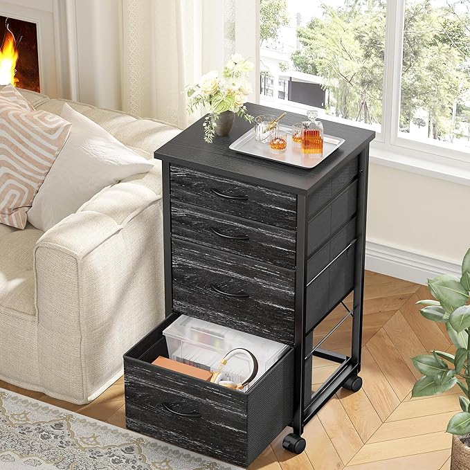 4 Drawers Mobile File Cabinet Vertical Filing Cabinet