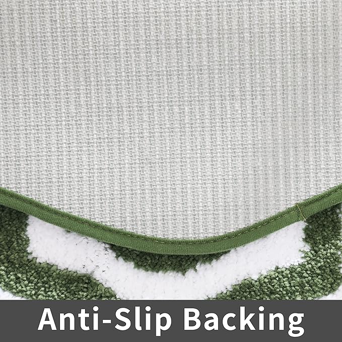 COSY HOMEER Extra Thick Bath Rugs - Anti-Slip Bath Linen Sets Mats Soft Plush 100% Strong Polyester Living Room Bathroom Water Absorbent(Green,17x27 - Inches)