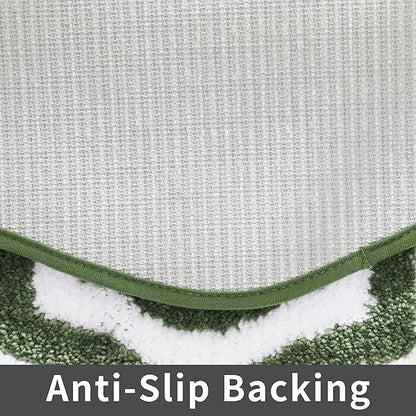 COSY HOMEER Extra Thick Bath Rugs - Anti-Slip Bath Linen Sets Mats Soft Plush 100% Strong Polyester Living Room Bathroom Water Absorbent(Green,17x27 - Inches)