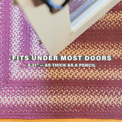 Homespice Autumn Maple Braided Area Rug 5x8' - Burgundy and Tan Braided Rugs for Dining Room and Living Room