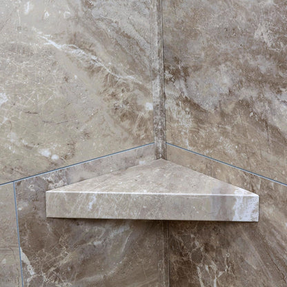 Palisade Vinyl Waterproof Corner Shower Shelf in Venetian Marble