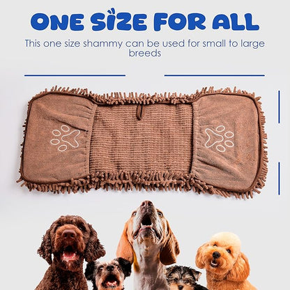 EDENATURE Microfiber Dog Bath Towel – Super Absorbent Dog Towels for Drying Dogs Large & Small, Quick Dry Pet Towel with Hand Pockets, Soft & Durable Puppy Towel, Machine Washable – Coffee