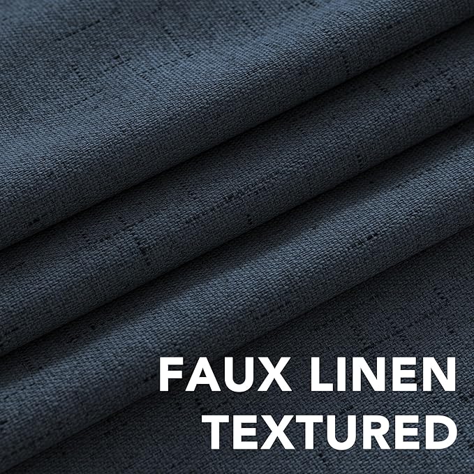 H.VERSAILTEX Primitive Linen Curtains 100% Blackout Curtain Drapes Burlap