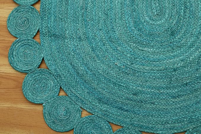 Oval Rug 10x16 Area Rug Kilim Rug Turquoise Solid Design 0.27 inches ThickIndoor Outdoor Rug Flatweave Rug High Traffic Area Lake House Bedroom Dining Room Living Room