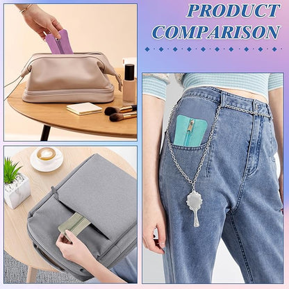 Pocket Tissue Holder, 6 Packs Tissue Holder for Purse, Reusable Travel Tissue Pouch, Fabric Purse Zipper Tissue Packs for Coins Tissue Cards Travel Office, 5.1 x 3.1 Inches