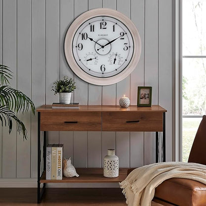 CLXEAST 18 Inch Illuminated Outdoor Clock