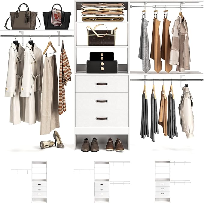 Armocity 96 Inches Closet System, 8FT Walk In Closet Organizer