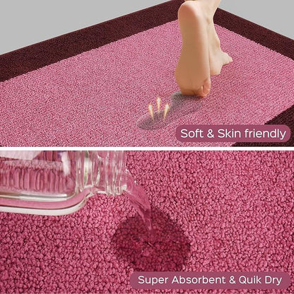 DOMUSTEX Machine Washable Throw Rug 24" x 36", Non Slip Kitchen Mat for Floor, Absorbent Entryway Rug for Kitchen, Bathroom, Door