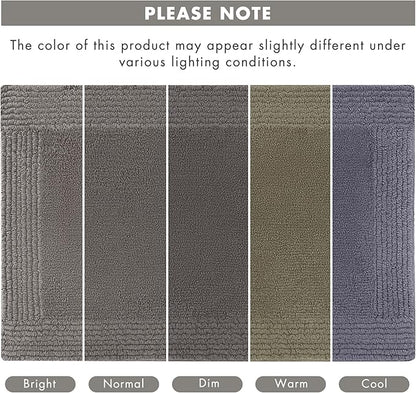 Madison Park Splendor Reversible 100% Cotton Tufted Bathroom Rug-3000 GSM Hotel Quality Luxurious Plush Medium Pile Bath Mat Absorbent, Quick Dry, Shower Room Décor, 21x34, Charcoal