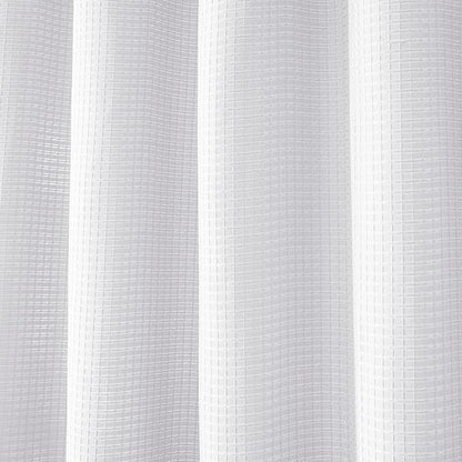 Indecor Home Luxury Waffle Weave Shower Curtain Elegant Hotel Style Fabric for Bathroom, Water Repellent, Machine Washable White Waffle
