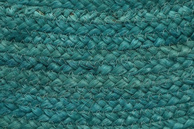 Oval Rug 10x16 Area Rug Kilim Rug Turquoise Solid Design 0.27 inches ThickIndoor Outdoor Rug Flatweave Rug High Traffic Area Lake House Bedroom Dining Room Living Room