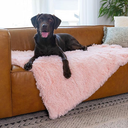 Best Friends by Sheri Calming Shag Dog Blanket – Ultra Soft Faux Fur Pet Throw, Anxiety-Relief, Lightweight Warm Bed Cover for Dogs and Cats, Machine Washable, Candy Pink, 40" x 50"