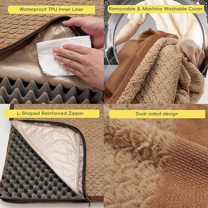 Sytopia Washable Indestructible 44" Dog Bed for Large Dogs – Double-Sided Plush, Chew Proof, Waterproof, Thick Orthopedic Support, Durable Multi- Size Comfort Clearance Indoor Flat Dog Bed