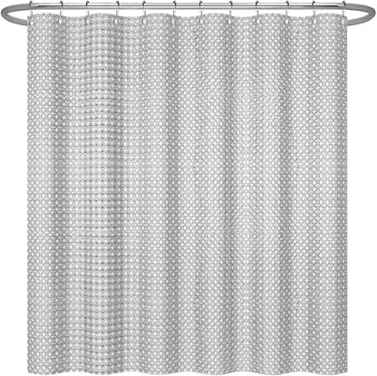 ggaimwf 72x96 Inch Solid Color Shower Curtain for Bathroom Waffle Bath Water Resistant Fabric Curtains Platinum Gray Modern Thick Shower Stall Curtain with Metal Hooks