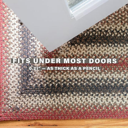 Homespice Chester Black and Red Braided Rugs 20x30 - Lodge and Cabin Style Jute Kitchen Rug
