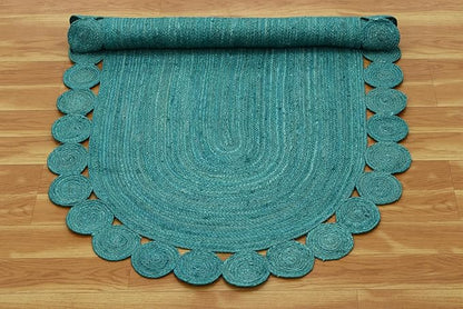 Oval Rug 10x16 Area Rug Kilim Rug Turquoise Solid Design 0.27 inches ThickIndoor Outdoor Rug Flatweave Rug High Traffic Area Lake House Bedroom Dining Room Living Room