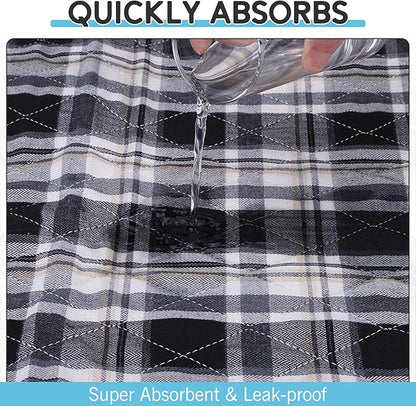 ESGPET Washable Pee Pads for Dogs - 24”x36” 4PCS, Whelping Pad for Puppy Training, Playpen Crate Bed Floor Protector, Reusable Dog Potty Pads Non-Slip, Super Absorbent & Odor Controlling, Black Plaid