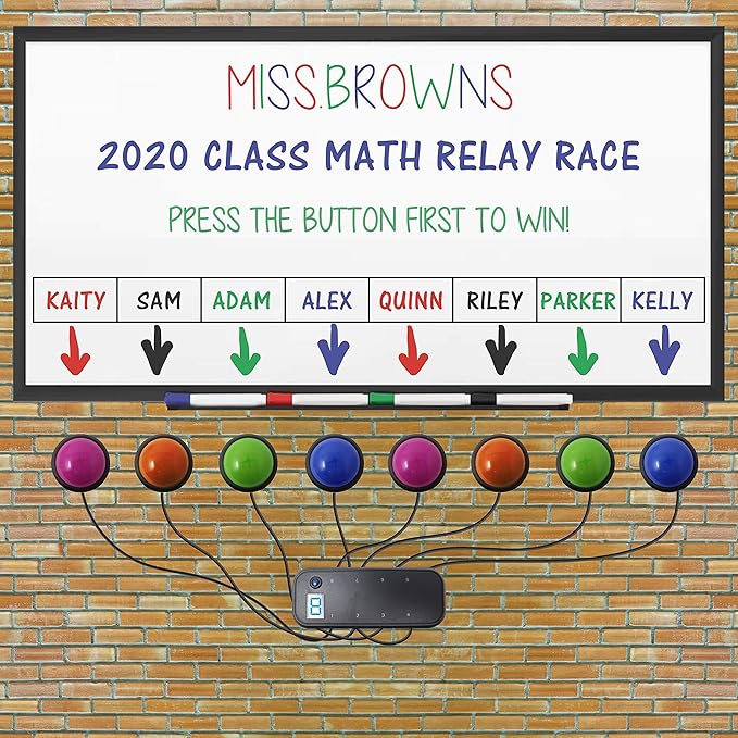 Teacher's Choice Light Up Game Buzzer System, Displays The Winning Player Loud