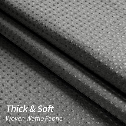 MitoVilla Grey Shower Curtain 72 x 78, Long Waffle Fabric Shower Curtains for Modern Luxury Bathroom Decor, Heavy Duty Hotel Cloth Shower Curtains 78 inch Long, Charcoal Grey