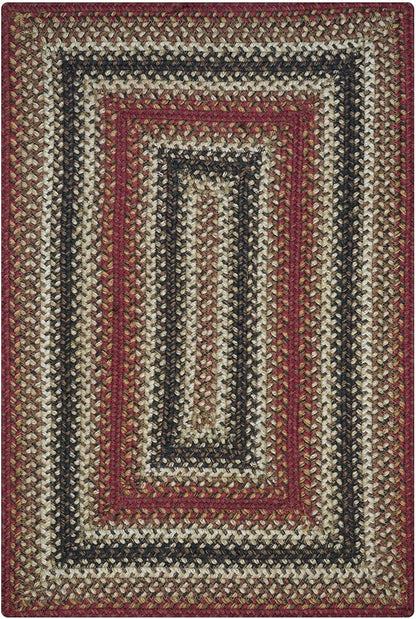 Homespice Chester Braided Jute Area Rug 6x9' - Lodge Style Braided Rugs for Living Room and Dining Room