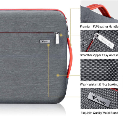 Voova Laptop Sleeve Case 13 13.6 Inch with Handle, 360°Protective Waterproof Slim Computer Bag Cover Compatible with MacBook Air 13 M1/M2/M3/M4 2020-2024, MacBook Pro 13, IPad Air/Pro 13, Grey