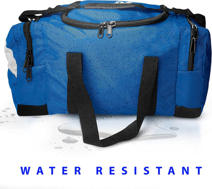 ASA TECHMED Large EMT First Responder Trauma Medical Bag Empty for Home 21x12x9 Inches, Office, School, EMTs, Paramedics, First Responders, Blue