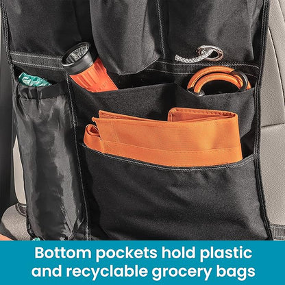 High Road BackPockets Seat Back Organizer - Back of Seat Organizer and Seat Protector with Storage Pockets and Bag Dispensers for Car, SUV, Truck or Van