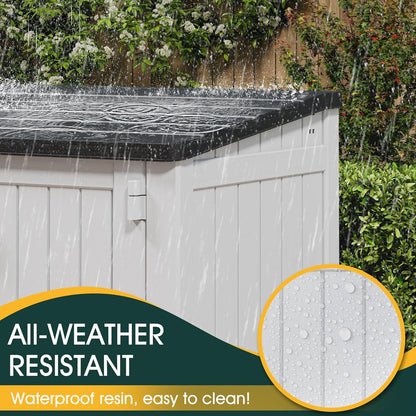 NUNU LAB Outdoor Storage Cabinet 36 Cu.Ft Garden Storage Shed Waterproof Lockable for Garden Hoses, Generator, and Lawn Mower