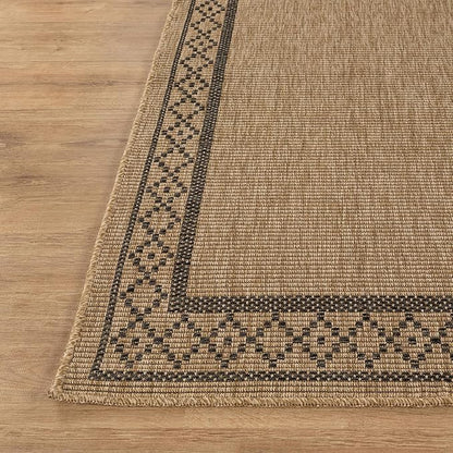 Easy Jute Rugs 8x10 Frame Natural Color Living Room Indoor Outdoor Area Rug for Patio and Kitchen Rug High Traffic Washable Easy to Clean Solid Boho Woven Design Carpet (8 x 10)