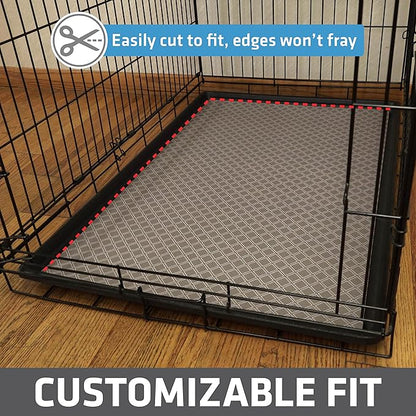 Drymate Dog Crate Mat Liner, Absorbs Urine, Waterproof, Non-Slip, Washable Puppy Pee Pad for Kennel Training - Use Under Pet Cage to Protect Floors, Thin Cut to Fit Design (USA Made) (Taupe)(29”x48”)