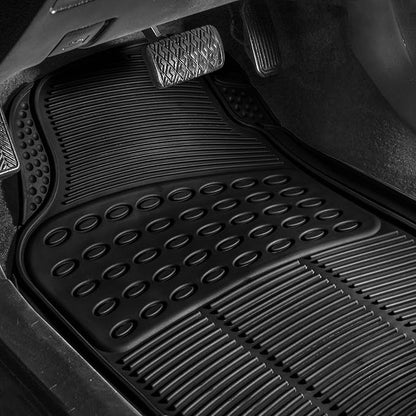 FH Group Automotive Floor Mats - Heavy-Duty (Black) Rubber Floor Mats for Cars, Universal Fit Full Set 2 Rows Floor Mat, Climaproof™ Floor Mats, Trimmable Floor Mats for Most Sedan, SUV, Truck Mats.