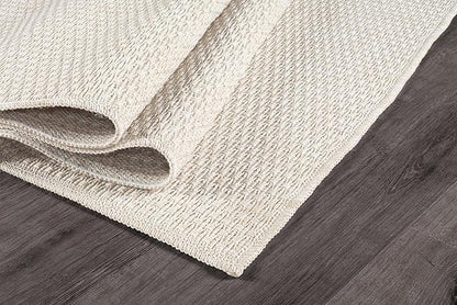 Easy Jute Rugs 9x12 White Color Living Room Indoor Outdoor Area Rug for Patio Farmhouse and Kitchen Rug High Traffic Easy to Clean Washable Solid Boho Woven Design Outside Carpet (9 x 12)