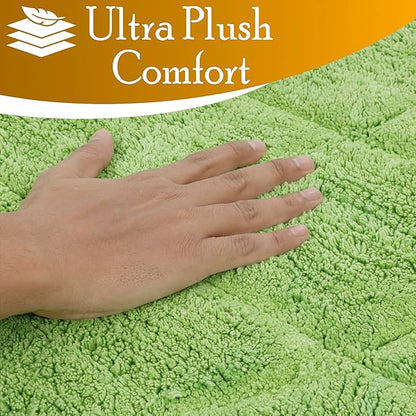 C23 Luxury 2200 GSM Heavyweight Bath Mat | 100% Tufted Cotton | 20"x32" Sage Green Thick & Plush Bathroom Rug | Ultra-Absorbent, Quick Dry, Anti-Slip Natural Latex Back, Machine Washable, 1 Piece