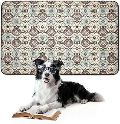 FXW Washable Pee Pads for Dogs, Puppy Pads with Super Absorbent, Specifically Designed for FXW Rollick/Homeplus 24inch 6 Panels Dog Playpen, 39" x 63" Rectangle, Tribal Beige, 1 Pack