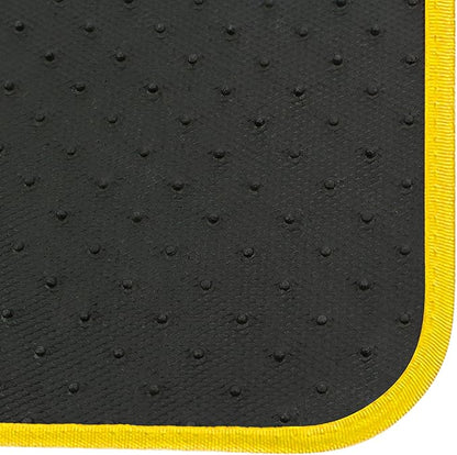 Universal Car Floor Mats Rubber Edge Yellow Non-Slip Washable Mats Front 45 x 65 cm Rear 44 x 33 cm