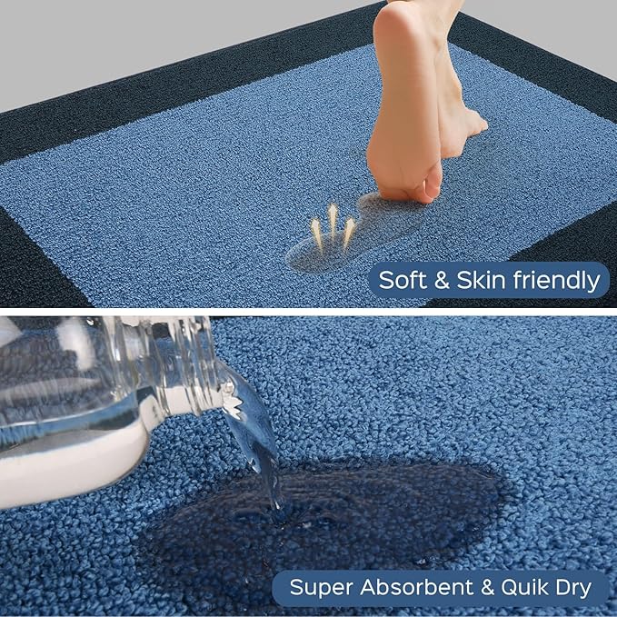 DOMUSTEX Machine Washable Kitchen Rug 32" x 70", Non Slip Indoor Door Rug, Absorbent Entrance Runner Rug for Bedroom, Hallway, Bathroom, Floor (Roll Packing)
