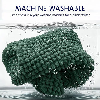 SUBRTEX Bathroom Rugs Chenille Bath Rug Soft Short Plush Bath Mat Soft Shower Mat Water Absorbent Shower Mat Quick Dry Machine Washable(Celadon,16" x 24")