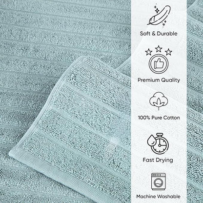 Classic Turkish Towels CTT - 2 Piece Bathroom Rugs Set, 100% Cotton Bath Mats, Non-Slip, Comfy & Highly Absorbent Bathroom Floor Mats, Machine Washable | 20"x32" (Spa Green)